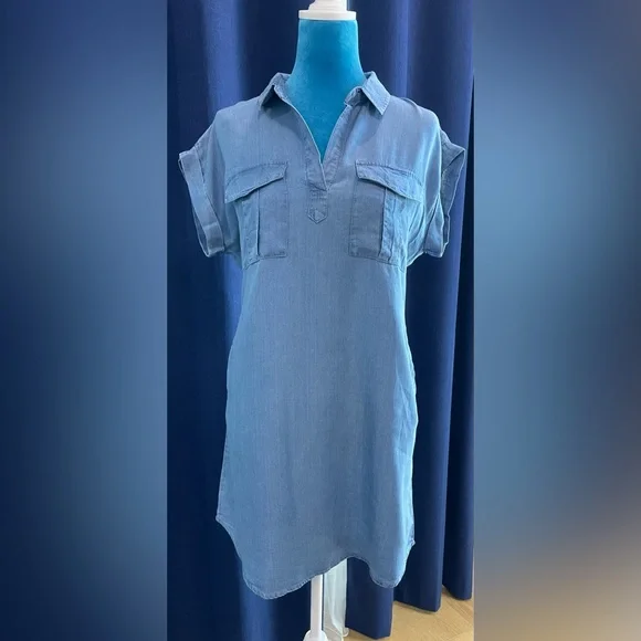 white christmas dresses Thread & Supply Charisma Light Denim Button Down Dress main image 1